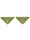 Triangle Logo Earrings Green - PRADA - BALAAN 1