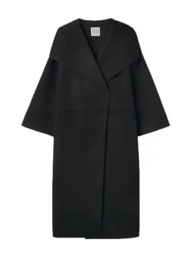 Signature Wool Cashmere Coat Black - TOTEME - BALAAN 1