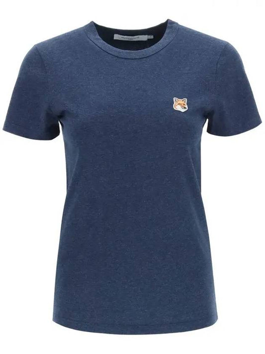 Fox Head Patch Classic Short Sleeve T-Shirt Navy Melange - MAISON KITSUNE - BALAAN 1