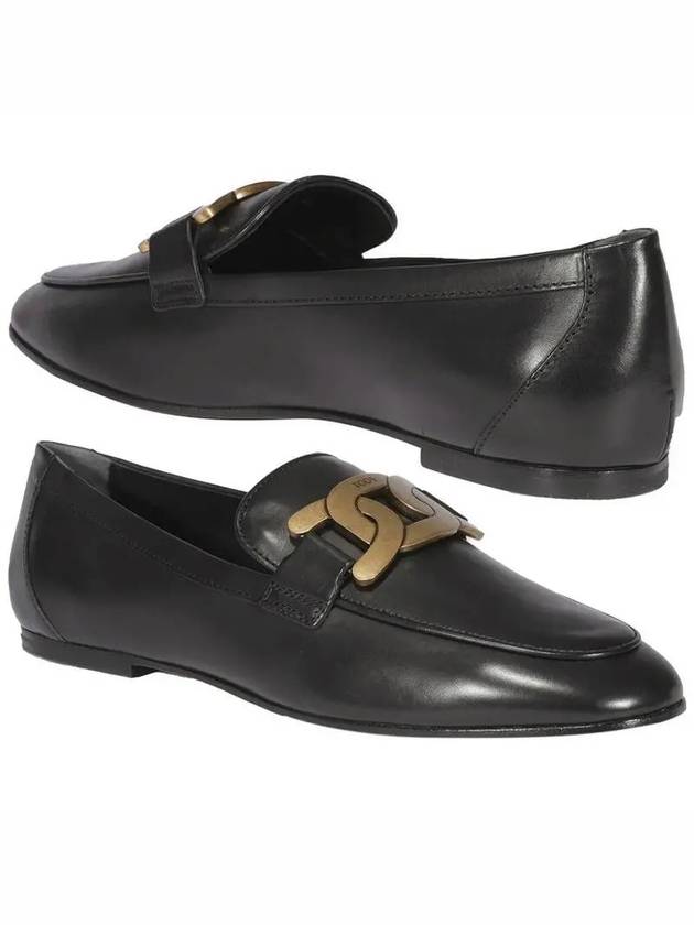 Kate Metal Logo Leather Loafers Black - TOD'S - BALAAN 2