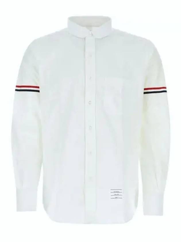 Armband Detail Seersucker Long Sleeve Shirt White - THOM BROWNE - BALAAN 2