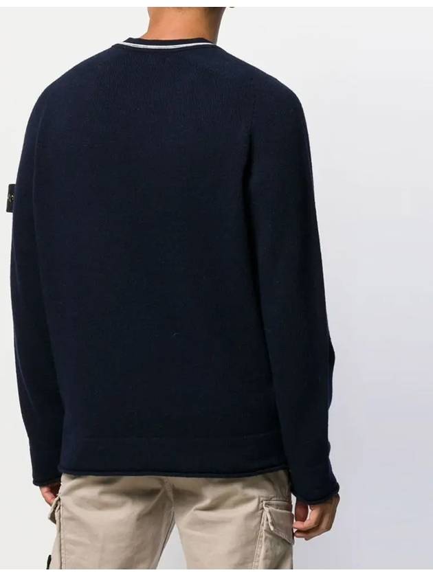 Wappen Patch Wool Knit Top Navy - STONE ISLAND - BALAAN 5