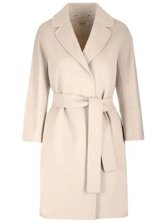 Arona Belted Wool Single Coat Ecru - S MAX MARA - BALAAN 1