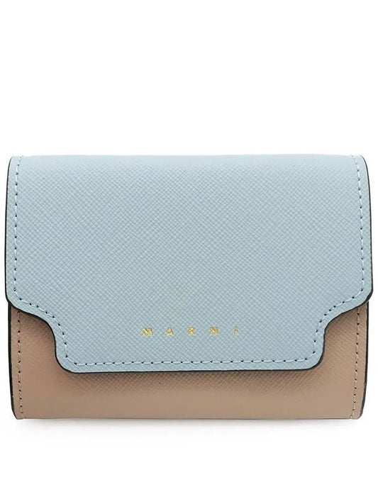 Saffiano Leather Card Wallet Blue - MARNI - BALAAN 2