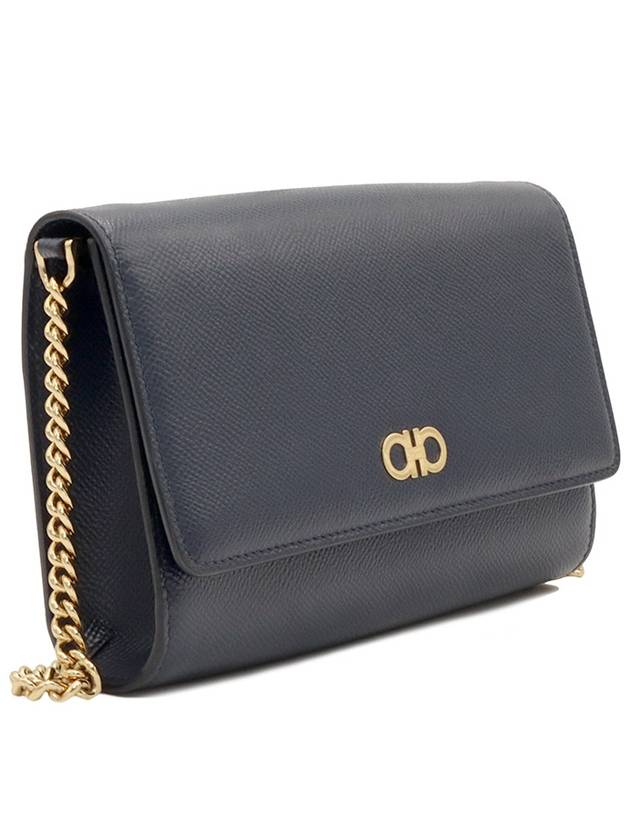 Ferragamo Navy Gancini Gold Chain Mini Cross Bag 22 0017 - SALVATORE FERRAGAMO - BALAAN 4