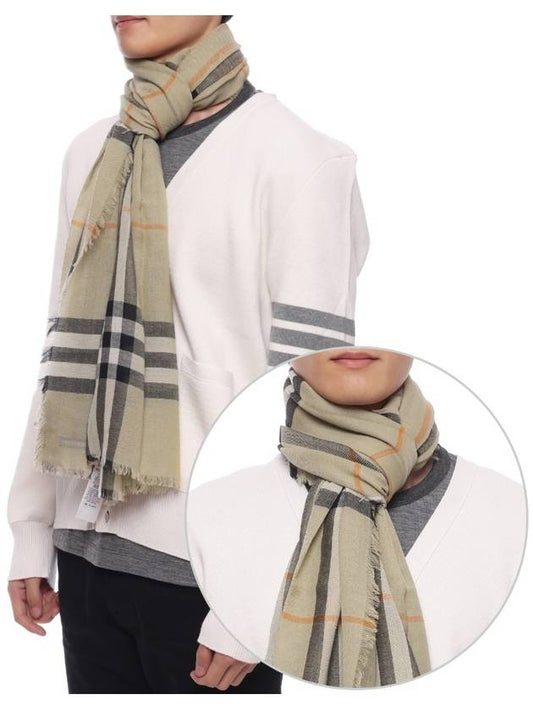 Checked Wool Scarf Green - BURBERRY - BALAAN 2