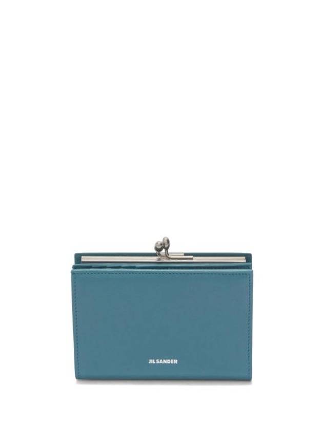 Small Leather Half Wallet Blue - JIL SANDER - BALAAN 1