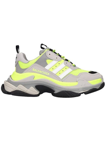 Adidas Triple S Lace-Up Low-Top Sneakers Yellow Grey - BALENCIAGA - BALAAN 1