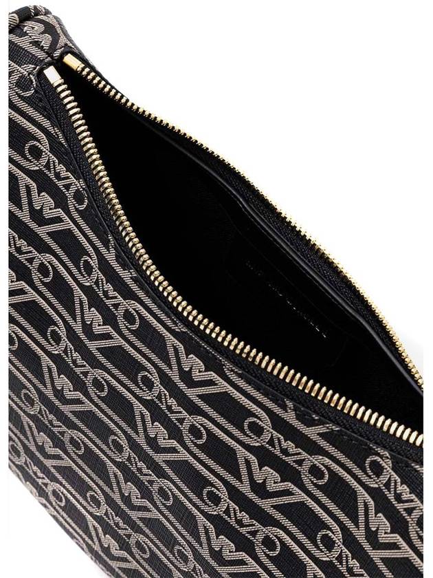 Allover Monogram Print Baguette Shoulder Bag Black - EMPORIO ARMANI - BALAAN 5