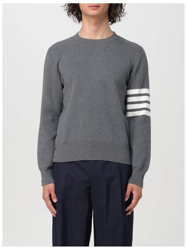 4 Bar Armband Milano Stitch Knit Top Mid Grey - THOM BROWNE - BALAAN 2