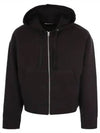 Wool Viscose Zip-Up Hoodie Black - AMI - BALAAN 2