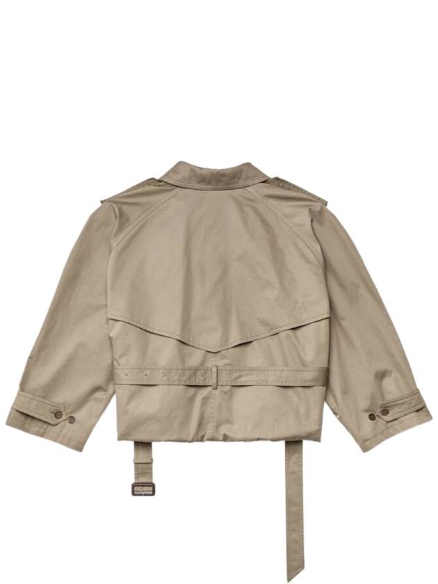 Fold Cotton Twill Short Trench Coat Beige - BALENCIAGA - BALAAN 3