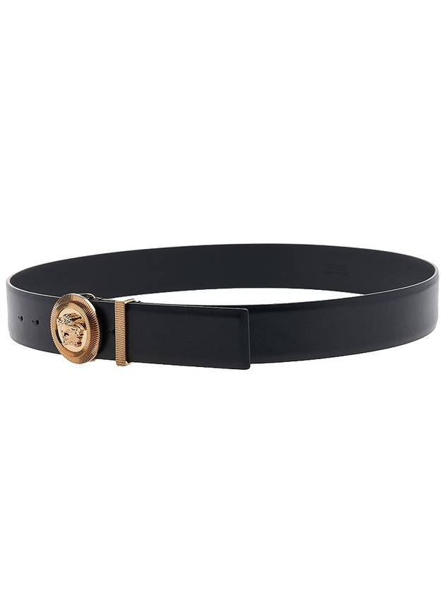 Medusa Buckle Leather Belt Black - VERSACE - BALAAN 6