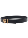 Medusa Buckle Leather Belt Black - VERSACE - BALAAN 6