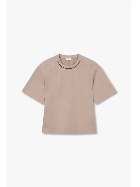 Women s Monili Crew Neck Easy T Shirt Light Brown - BRUNELLO CUCINELLI - BALAAN 1