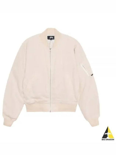 LINEN BEACH BOMBER 115703 NATURAL jacket - STUSSY - BALAAN 1