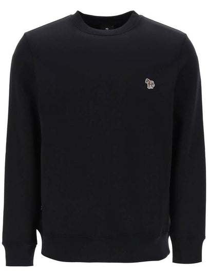 Zebra Patch Organic Cotton Sweatshirt Black - PAUL SMITH - BALAAN 2