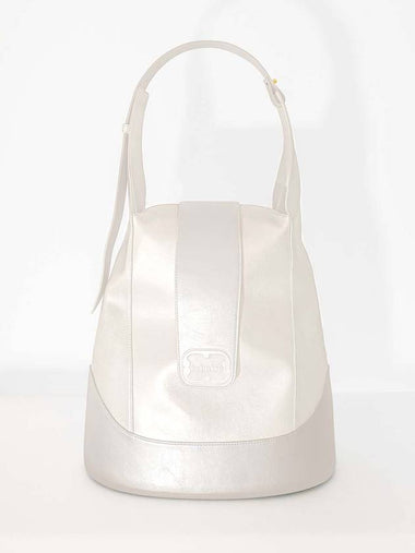 Lanterne Large Shoulder Bag Cool Cream - ECLAAIRE - BALAAN 1