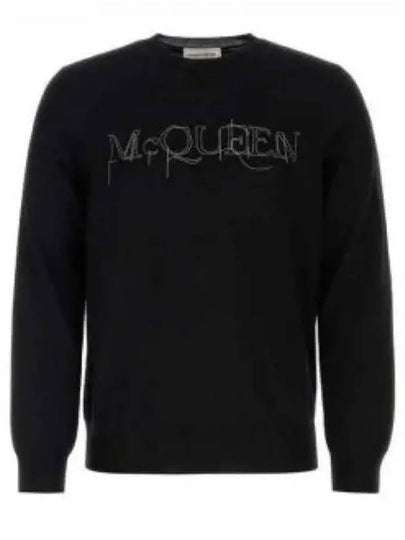 Logo Embellished Crewneck Sweatshirt Black - ALEXANDER MCQUEEN - BALAAN 2