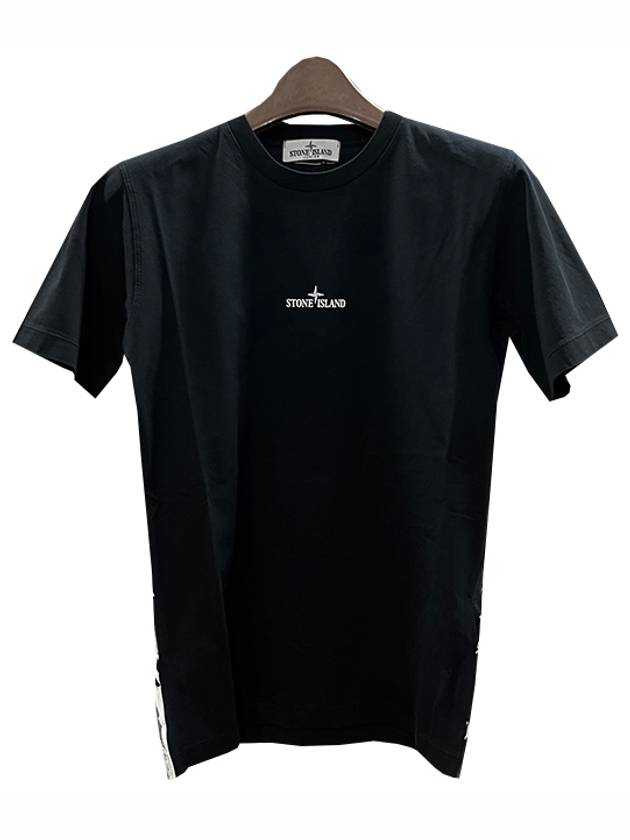 Kids Logo Print Short Sleeve T-Shirt Black - STONE ISLAND - BALAAN 3