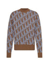 Oblique Wool Jacquard Knit Top Blue Brown - DIOR - BALAAN 3