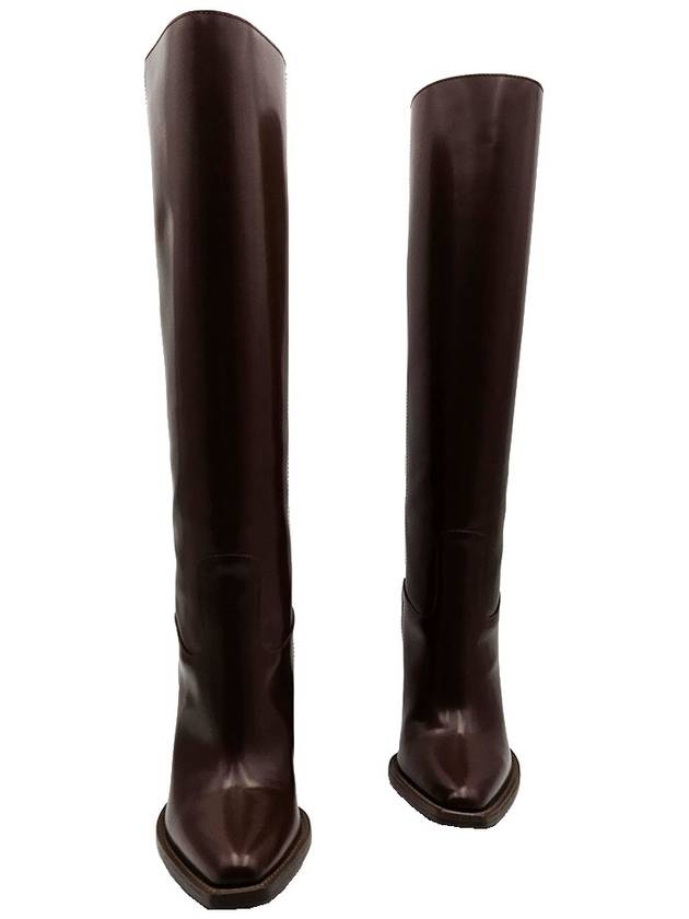 Fendi brown baguette cut leather long boots 38 - FENDI - BALAAN 1