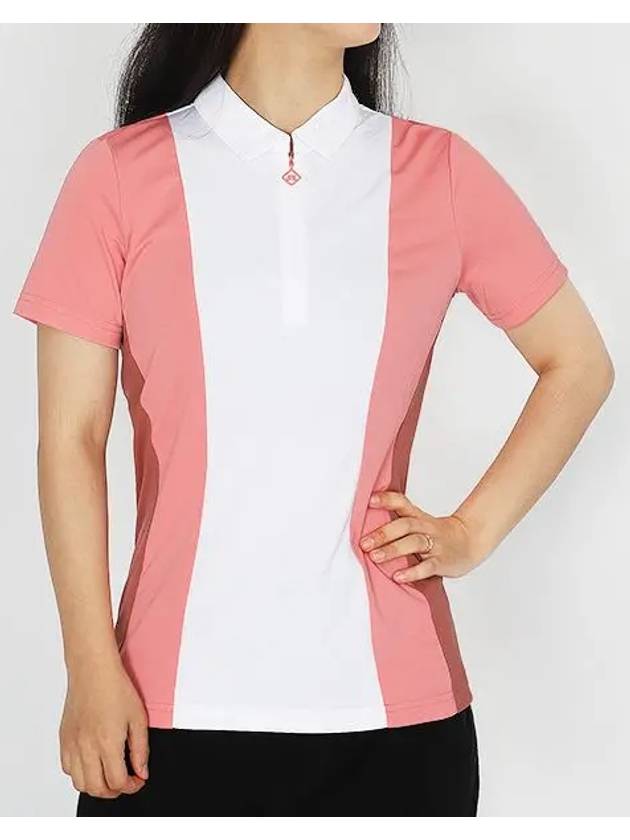 Women's Evelina Golf Polo Shirt Strawberry Ice - J.LINDEBERG - BALAAN 2