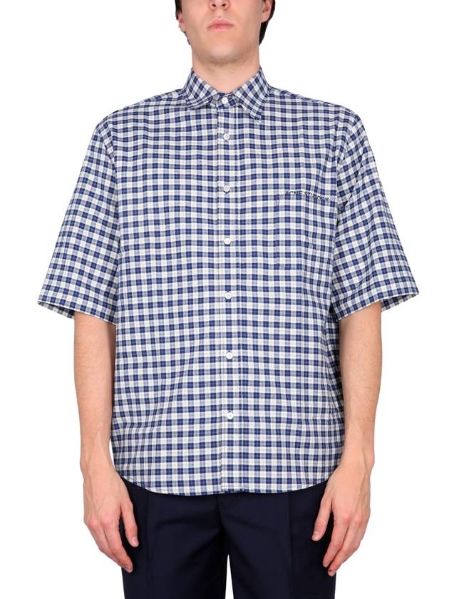 SHIRT WITH LOGO EMBROIDERY - ACNE STUDIOS - BALAAN 1