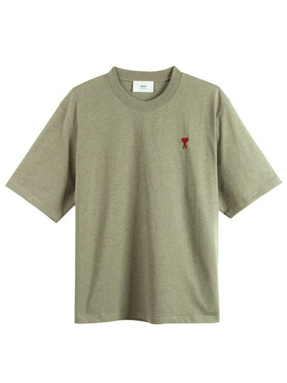 Small Heart Logo Boxy Fit Short Sleeve T-Shirt Heather Sage - AMI - BALAAN 2