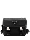 Re-Nylon Saffiano Leather Cross Bag Black - PRADA - BALAAN 2