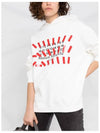 Logo Tape Print Oversized Hoodie White - MAISON MARGIELA - BALAAN 3