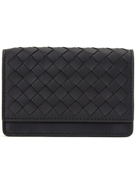 Intrecciato Flap Business Card Wallet Black - BOTTEGA VENETA - BALAAN 2