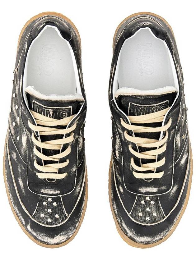 Leather Low Top Sneakers Black - MAISON MARGIELA - BALAAN 3