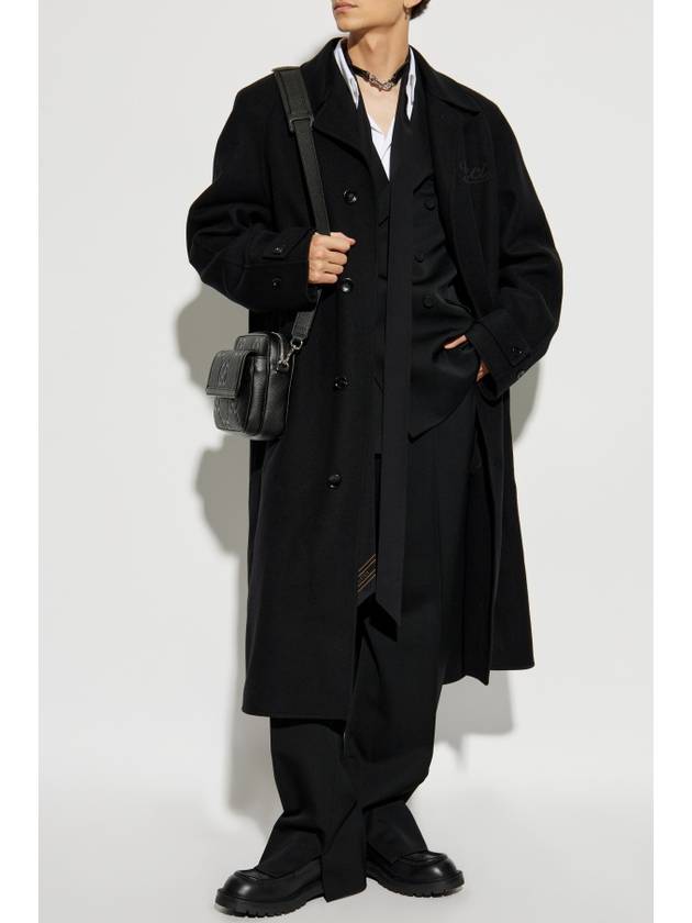 Logo Patch Wool Single Coat Black - GUCCI - BALAAN 3