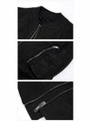Men Zipper Pocket Leather Bomber Jacket Black - RICK OWENS - BALAAN.