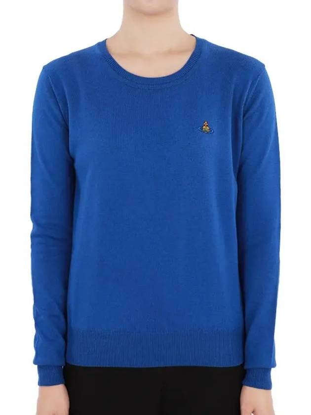 ORB Embroid Logo Knit Top Blue - VIVIENNE WESTWOOD - BALAAN 3