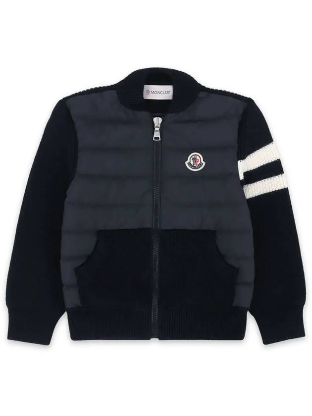 Kids logo patch knit padding mix jacket navy 9B00001 M1131 742 8 10A - MONCLER - BALAAN 3