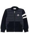 Kids logo patch knit padding mix jacket navy 9B00001 M1131 742 - MONCLER - BALAAN 3