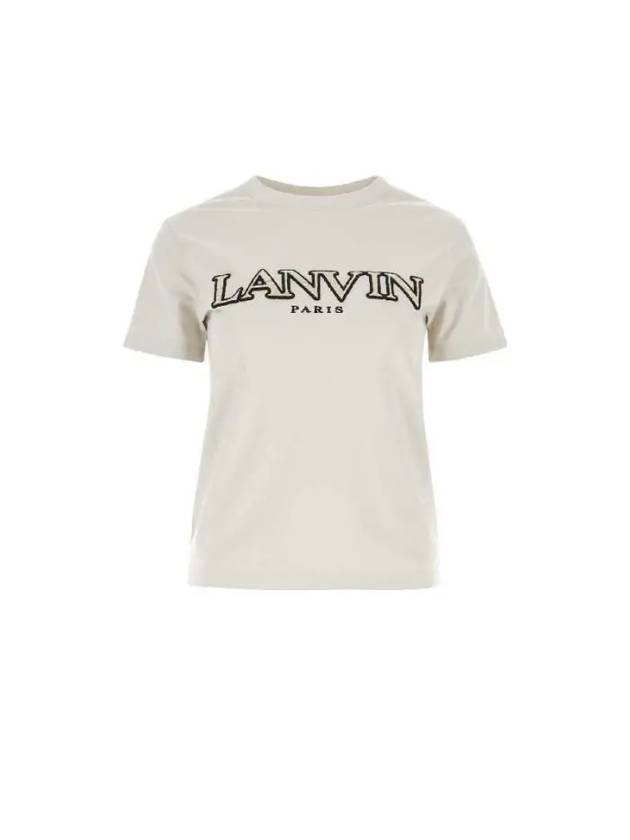 Classic Embroidered Curb Short Sleeve T-Shirt White - LANVIN - BALAAN 2