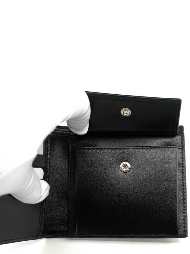 Blade Embroidery Half Wallet Black - GUCCI - BALAAN 7