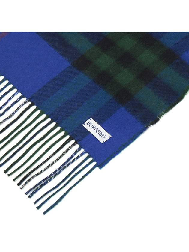 Check Reversible Cashmere Scarf Blue Green - BURBERRY - BALAAN 7