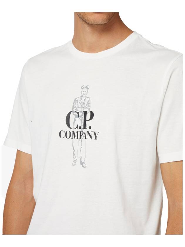 Logo Print Short Sleeve T-Shirt White - CP COMPANY - BALAAN 6