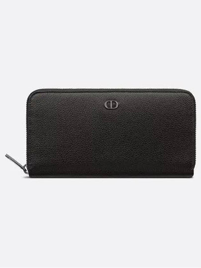 CD Icon Grain Leather Zipper Long Wallet Black - DIOR - BALAAN 2