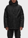 44736 Diagonal Wind Resistant Nylon Down Parka Black - STONE ISLAND - BALAAN 3