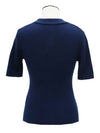 Goldplated navy shortsleeved knit - GANNI - BALAAN 2