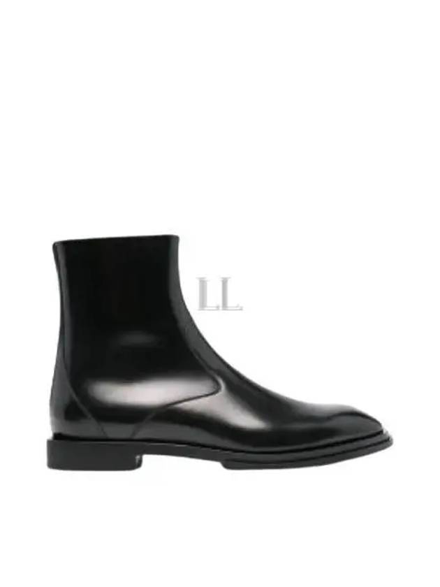 Logo Plaque Zip-Up Ankle Boots Black - ALEXANDER MCQUEEN - BALAAN 2