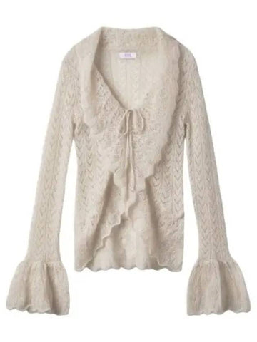 Croquette knit cardigan beige - ERL - BALAAN 1