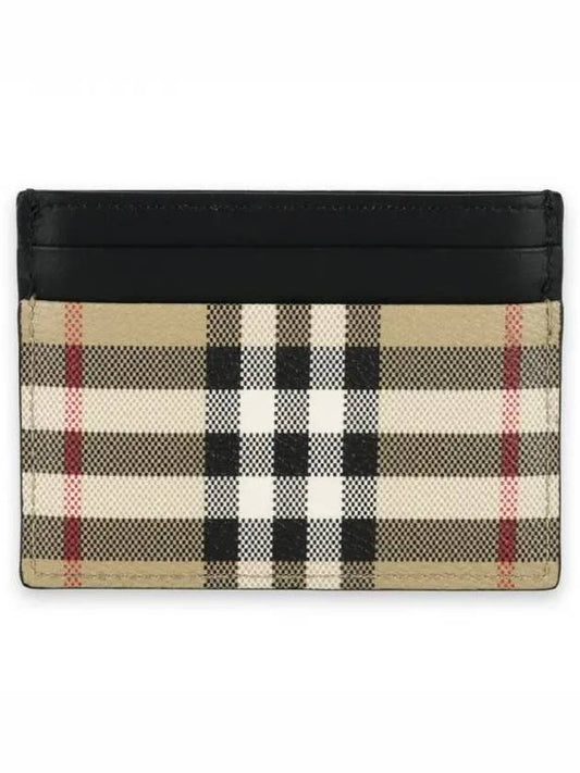 Men's Check Vintage Card Wallet Beige A7026 - BURBERRY - BALAAN 2