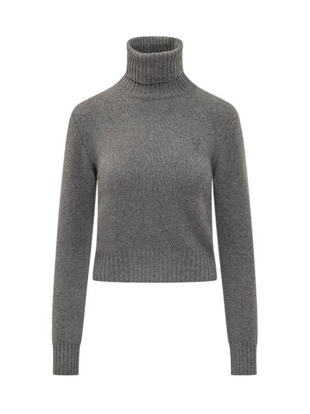 Cashmere Knit Turtleneck Light Grey - AMI - BALAAN 1