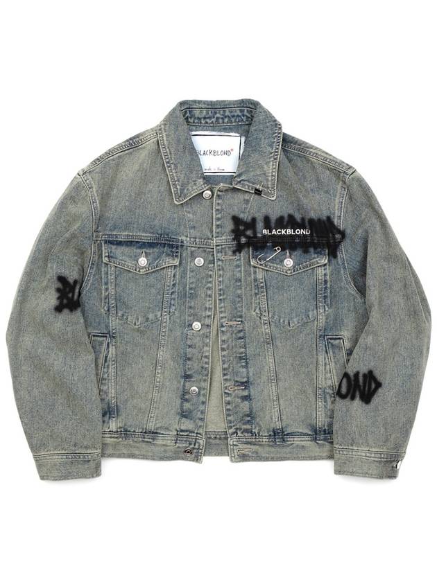 BBD Graffiti Metal Logo Denim Jacket Rusty Blue - BLACKBLOND - BALAAN 2